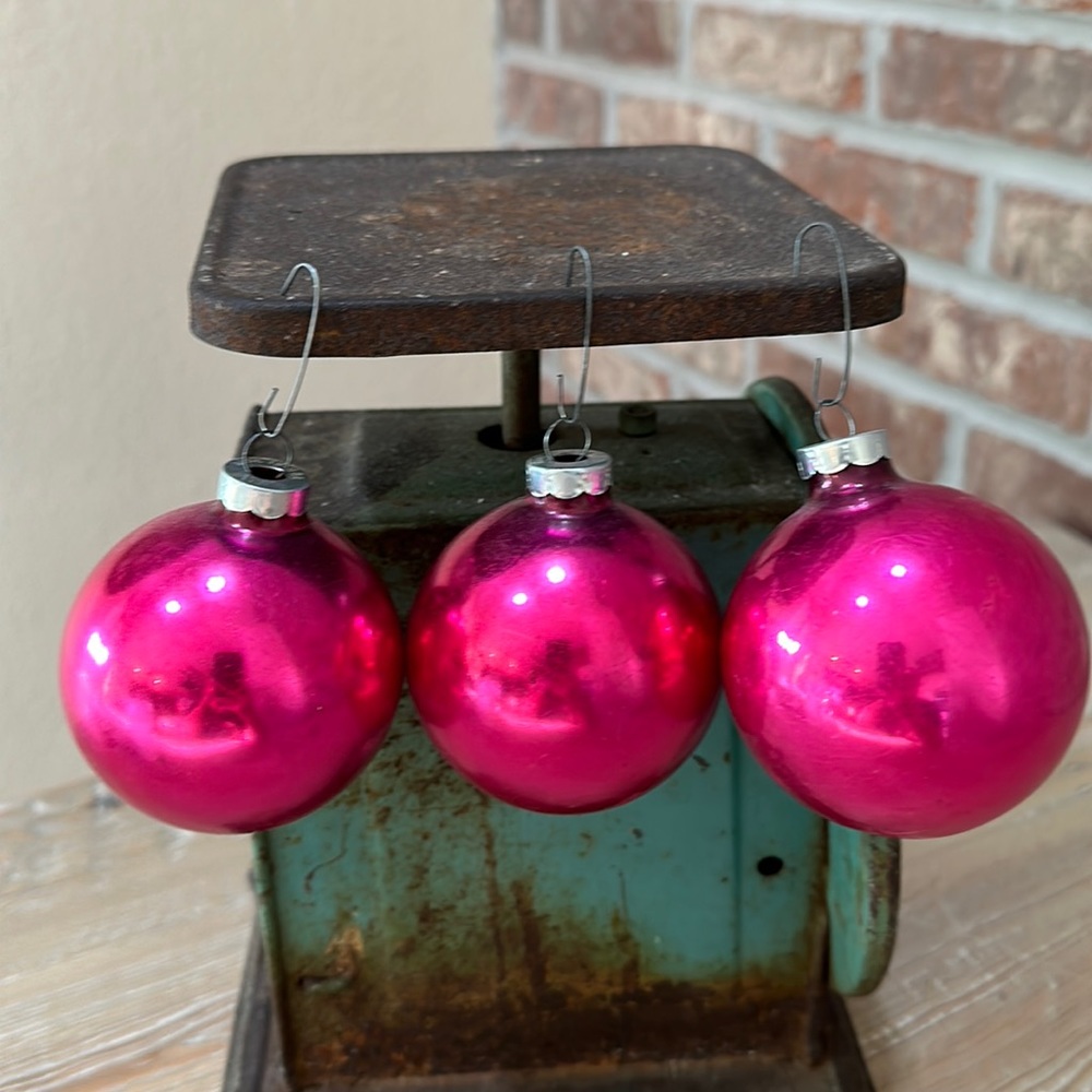 Vintage 1950’s Hot Pink Ornaments